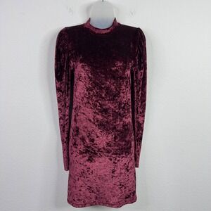 Caroline Constas Dress Womens‎ S Maroon Velvet Romantic Whimsigoth Luxury Mini